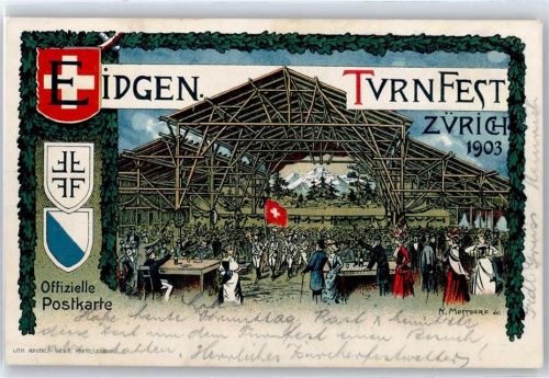 8000 Zürich - Eidgenössisches Turnfest 1903, Offizielle Postkarte