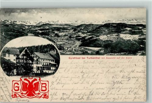 8488 Gyrenbad 1904 - Alpenpanorama Gasthof Gyrenbad Wappen
