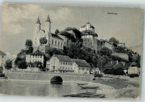 4663 Aarburg 1909 Foto AK Kirche Burg