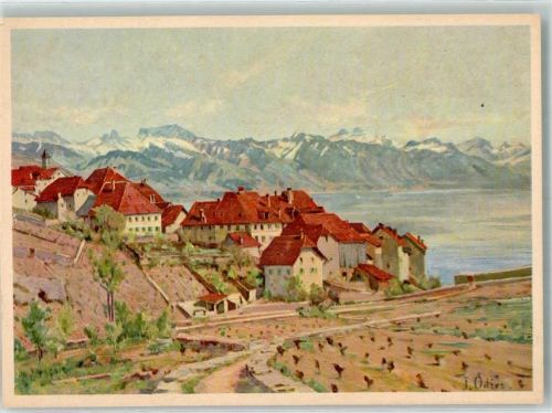 Rivaz sign. Odier Pro Infirmis Schweiz Künstlerkarte