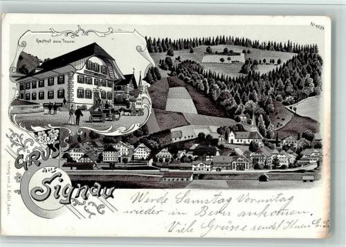 3534 Signau 1902 BOAKC Gasthaus zum Thurm Lithographie