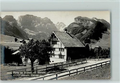9058 Brülisau Foto AK Nr. 2913 Verlag Frei & Co , - Partie bei Brülisau, mit Marwies, Altmann, Ebenalp, gute Erhaltung AK