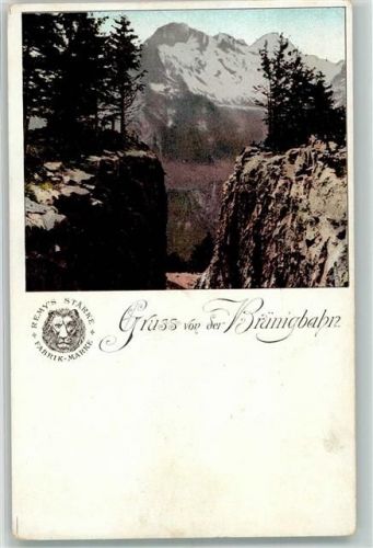 3860 Brünig Werbe AK Werbung Remys Stärke Bergbahn