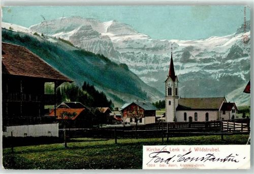 3775 Lenk im Simmental 1903 Gebrauchsspuren Kirche Wildstrubel
