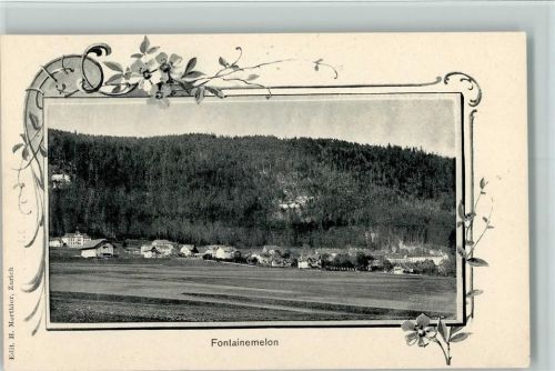 2052 Fontainemelon - Panoramaaufnahme Passepartout Jugendstil