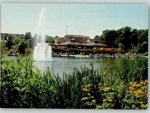 4142 Münchenstein - Albansee mit Wasserspiel, heute Migros Restaurant