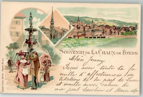 2300 La Chaux-de-Fonds 1898 Lithographie