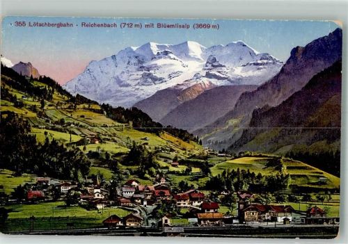 3713 Reichenbach im Kandertal Foto AK Bahnhof Lötschbergbahn