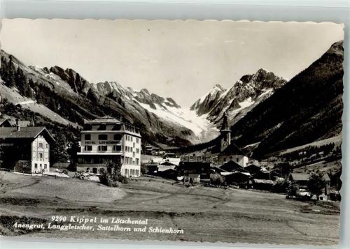 3917 Kippel Foto AK Hotel Lötschenberg Kirche