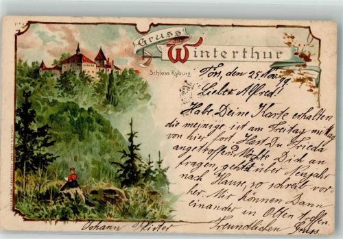 8314 Kyburg 1899 Lithographie Schloss Kyburg