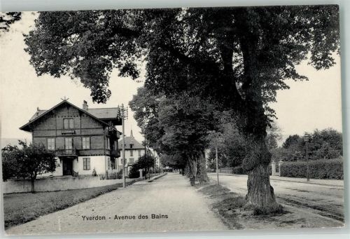 1400 Yverdon-les-Bains 1910 Foto AK Avenue des Bains