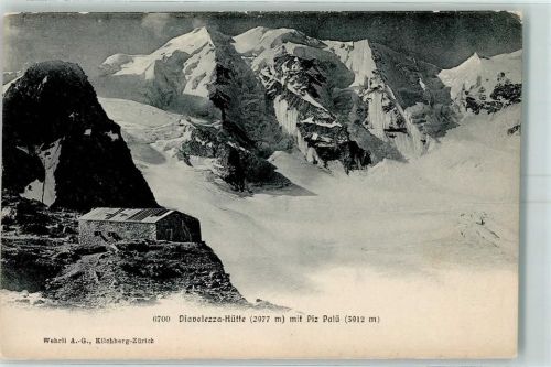 Diavolezza 1912 - Diavolezza Hütte mit Piz Palü