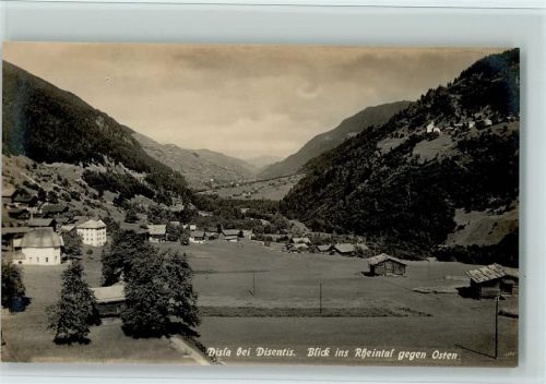 7180 Disla Disentis - Teilansicht, Blick ins Rheintal, Verlag Nutt-Livers Nr. 06371, gute Erhaltung AK