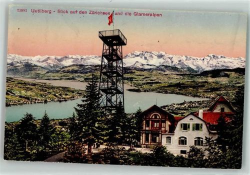 8143 Uetliberg 1920 - Zürichsee Glarneralpen Aussichtsturm