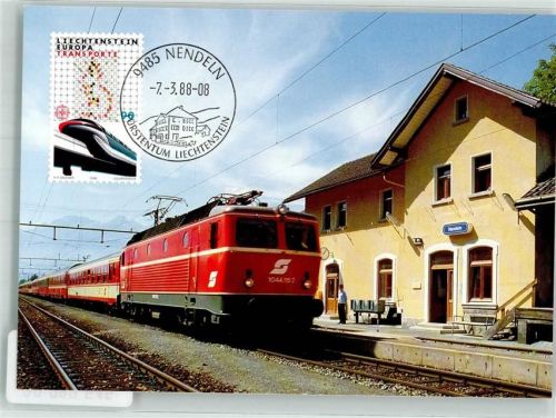 9485 Nendeln 1988 FOTO KEINE AK Eisenbahn Bahnhof Briefmarke Bildseite