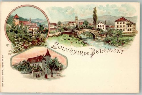 2800 Delémont Delsberg Lithographie