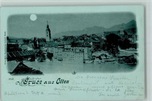 4600 Olten 1898 Mondschein Gruss aus - Verlag Gebr. Metz 9143 AK
