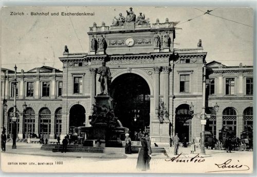 8000 Zürich 1902 - Bahnhof Alfred Escher Denkmal
