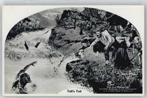 8700 Küsnacht ZH - Tell´s Tod nach einem Wandgemälde in Tells-Kapelle AKU1