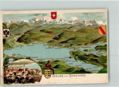 9400 Rorschach Gebrauchsspuren Wappen Lithographie