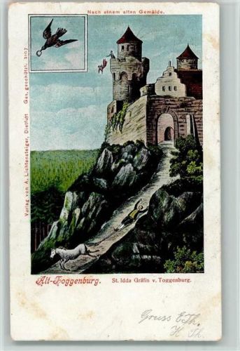 9533 Kirchberg SG 1912 Künstlerkarte Alt-Toggenburg St. Idda Gräfin von Toggenburg