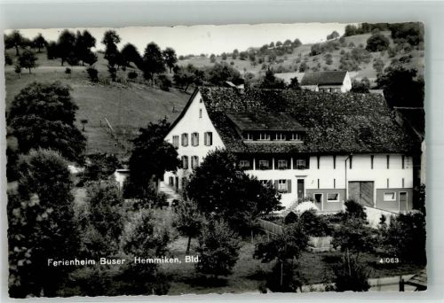 4465 Hemmiken 1953 Foto AK Pension Ferienheim Buser