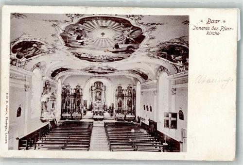 6340 Baar 1903 Foto AK Pfarrkirche innen