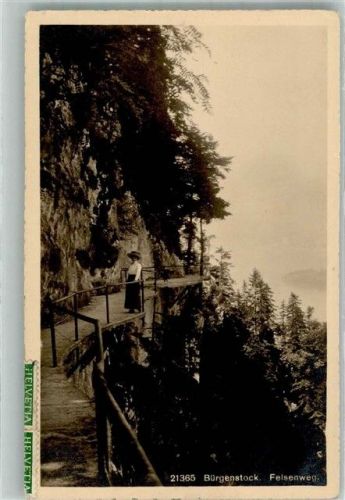 6363 Bürgenstock 1918 Foto AK Felsenweg