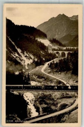 Albula Foto AK Eisenbahn Albulabahn