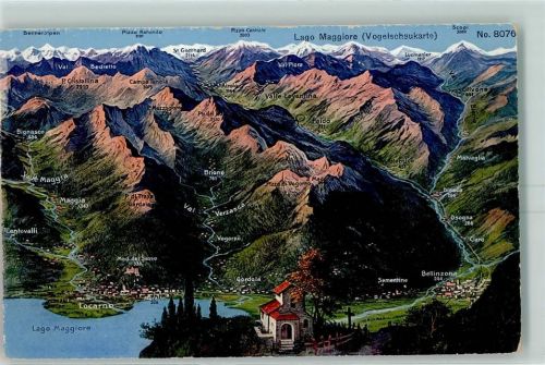 6600 Locarno - Orientierungskarte Berge am Lago Maggiore
