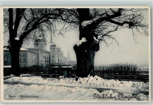 3000 Bern Berne 1914 Gebrauchsspuren Bundeshaus Winter