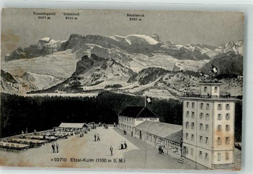 8835 Feusisberg 1913 Gebrauchsspuren Gasthaus Etzel-Kulm Hüttenstempel