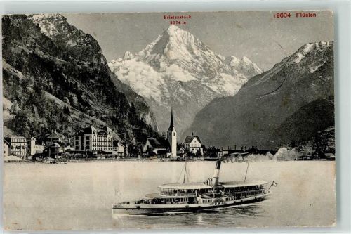 6454 Flüelen 1910 - Salondampfer Uri Bristenstock