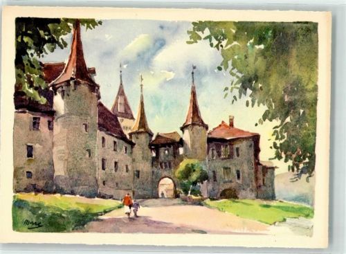 2013 Colombier NE Künstlerkarte Schloss sign. Marc