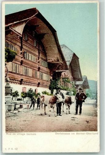 3762 Erlenbach im Simmental - Rue de village bernois Rindvieh Ort handschriftlich