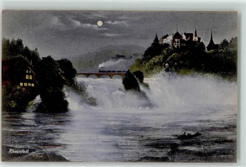 8212 Neuhausen am Rheinfall 1910 Mondschein Schloss Laufen