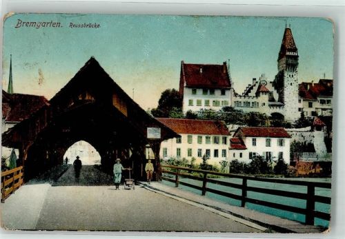 5620 Bremgarten AG 1918 Gebrauchsspuren Reussbrücke