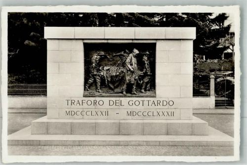 6780 Airolo Folienkarte / Lackkarte Denkmal Traforo del Gotthardo