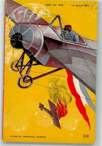 1916 Künstlerkarte Dans les Airs , La Guerre 1914 WK I