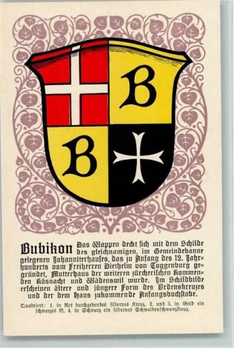 1930 - Zürcher Gemeindewappen Serie I Nr. 3, sehr gute Erhaltung AK