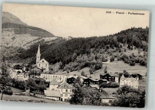 3984 Fiesch 1917 Gebrauchsspuren Furkastrasse Kirche