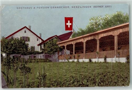 4224 Nenzlingen 1910 Gebrauchsspuren Gasthaus Dannacher