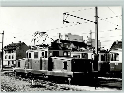 1432 Belmont-sur-Yverdon 1893 - Te 4/4 21 solo nach Ste Croix schmalspurige Privatbahn Krokodil Lok