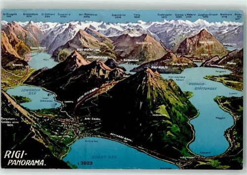 6415 Arth 1911 - Vogelschau Rigi