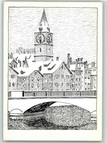 8000 Zürich - St. Peter sign.