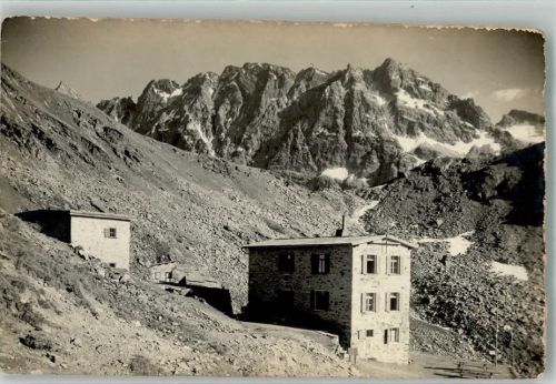 Silvrettahütte SAC Foto AK Hüttenstempel