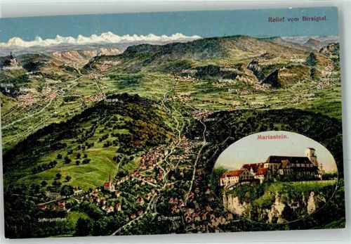 4102 Binningen Relief AK Mariastein Oberwil Bottmingen