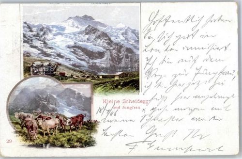 3823 Kleine Scheidegg 1906 Lithographie Jungfrau Gebirge