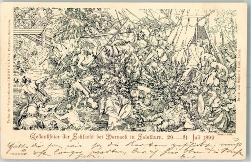 4143 Dornach 1899 Künstlerkarte Gedenkfeier der Schlacht bei Dornach