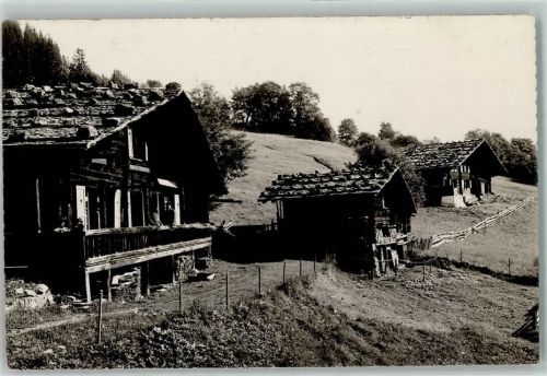 3715 Adelboden BE - Alte Häuser Zaun Holzstapel
